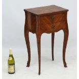 A French Kingwood c.1900 2-drawer bedside cabinet.