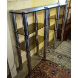 Vintage Retro : A 1970's modular shelving unit, chrome glass etc, having 32 cylindrical sections ,