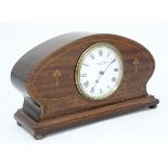 Buren mantle clock : a drum movement with platform escapement inlaid mahogany mantle clock ,