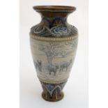 A c1900 Doulton Lambeth vase by Hannah Barlow,