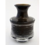 Scandinavian Art Glass : A vintage Swedish art glass threaded 'Spun' bottle vase designed by Bengt