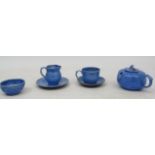 An early 20thC Baron Pottery , Barnstable , Art Pottery tea set for one, to include teapot, cup,