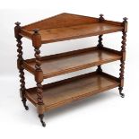 A Victorian oak 3-tier buffet x 43" high x 52 1/2" wide x 21 1/4" deep CONDITION: