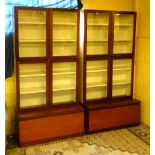 Vintage Retro : a pair of Danish glazed bookcases / display cases ,