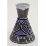 Scandinavian Pottery: A small c1970s Laholm , Sweden Studio Pottery vase,