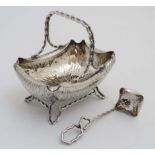 Manner of Dr C Dresser - Hukin & Heath 7844 - A silver plate sugar bowl of basket form together