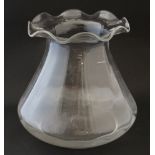 A clear glass vase with flared rim 8" high CONDITION: Please Note - we do not make