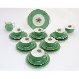 A mid 20thC Coalport part teaset , comprising 6 teacups, 6 saucers, 6 side plates, milk jug,