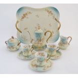 A collection of D & Co , France tea wares to include twin handled tray, coffee pot, milk jug,