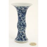 A small Chinese blue and white Fengweizun / Yen-Yen vase,