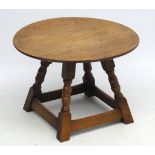 An early - mid 20thC oak occasional table of peg jointed construction.
