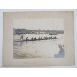 Rowing : A silvered photograph depicting the monarch 'Young George VI' in an Eaton 10's rowing boat.