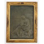 After E Hannavx - A cast bronze bass relief plaque ' Le Souvenir ' .