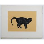 XX, Gouache. Black British Short Hair Cat.