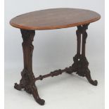 A Victorian Rosewood oval occasional table 38 1/2" long x 26" wide x 29" high CONDITION: