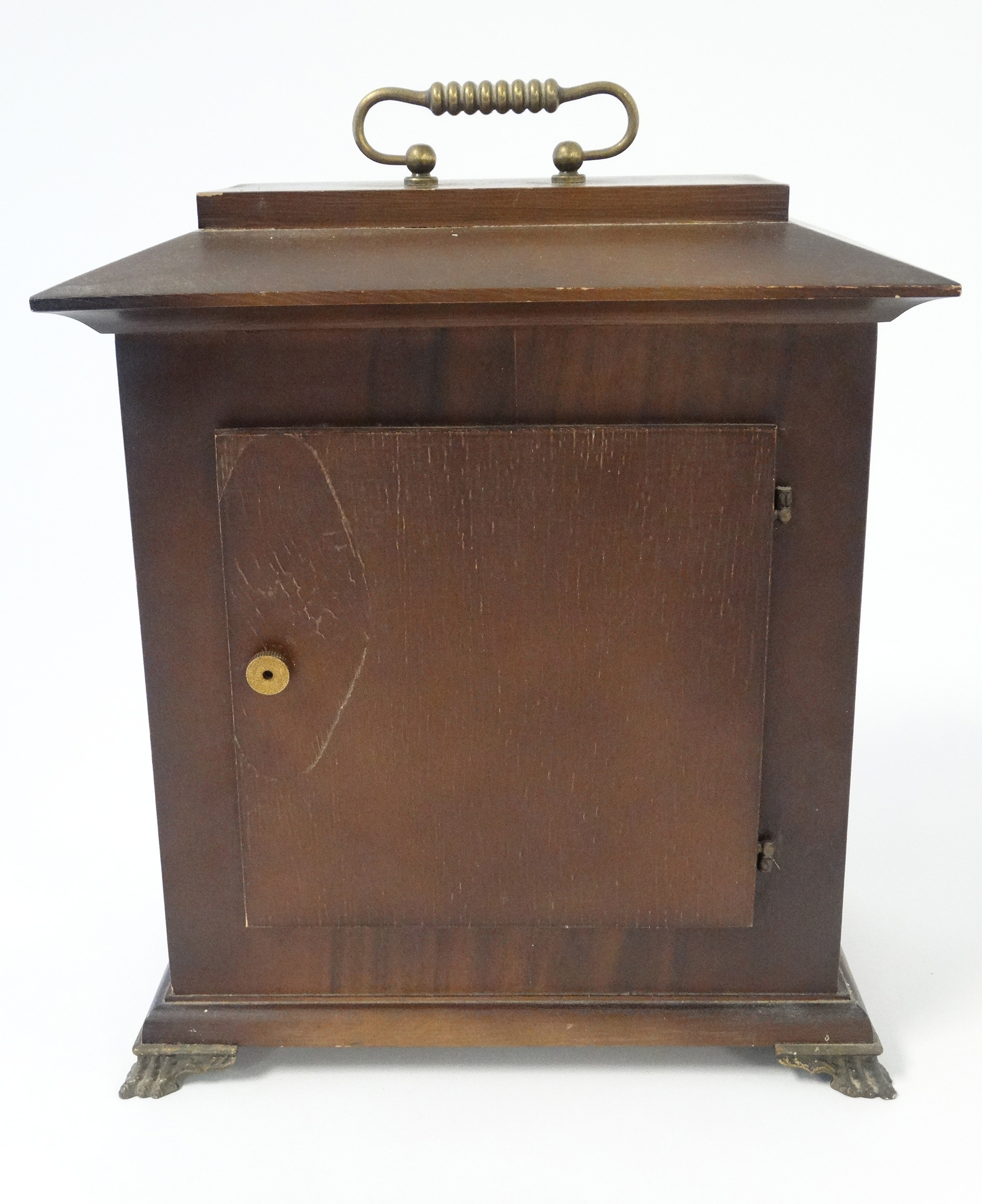 Klehinger 3 Train Bracket Clock : a German 20thC walnut cased Bracket Clock with 3 train movement - Image 6 of 11