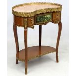 A mid - late 20thC Continental ormolu mounted marble topped mahogany etc.