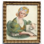 XIX Indistinctly Monogrammed Ottoman School, Miniature on paper , watercolour and gouache,