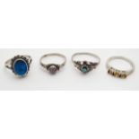 4 various silver rings CONDITION: Please Note - we do not make reference to the