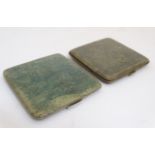2 early 20thC shagreen covered cigarette cases.