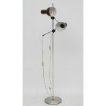 Vintage Retro : a Danish designed brown liveried aluminium twin lamp multi directional spot lamp /