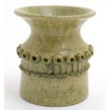 Scandinavian Pottery: A c1980s signed studio pottery vase ,