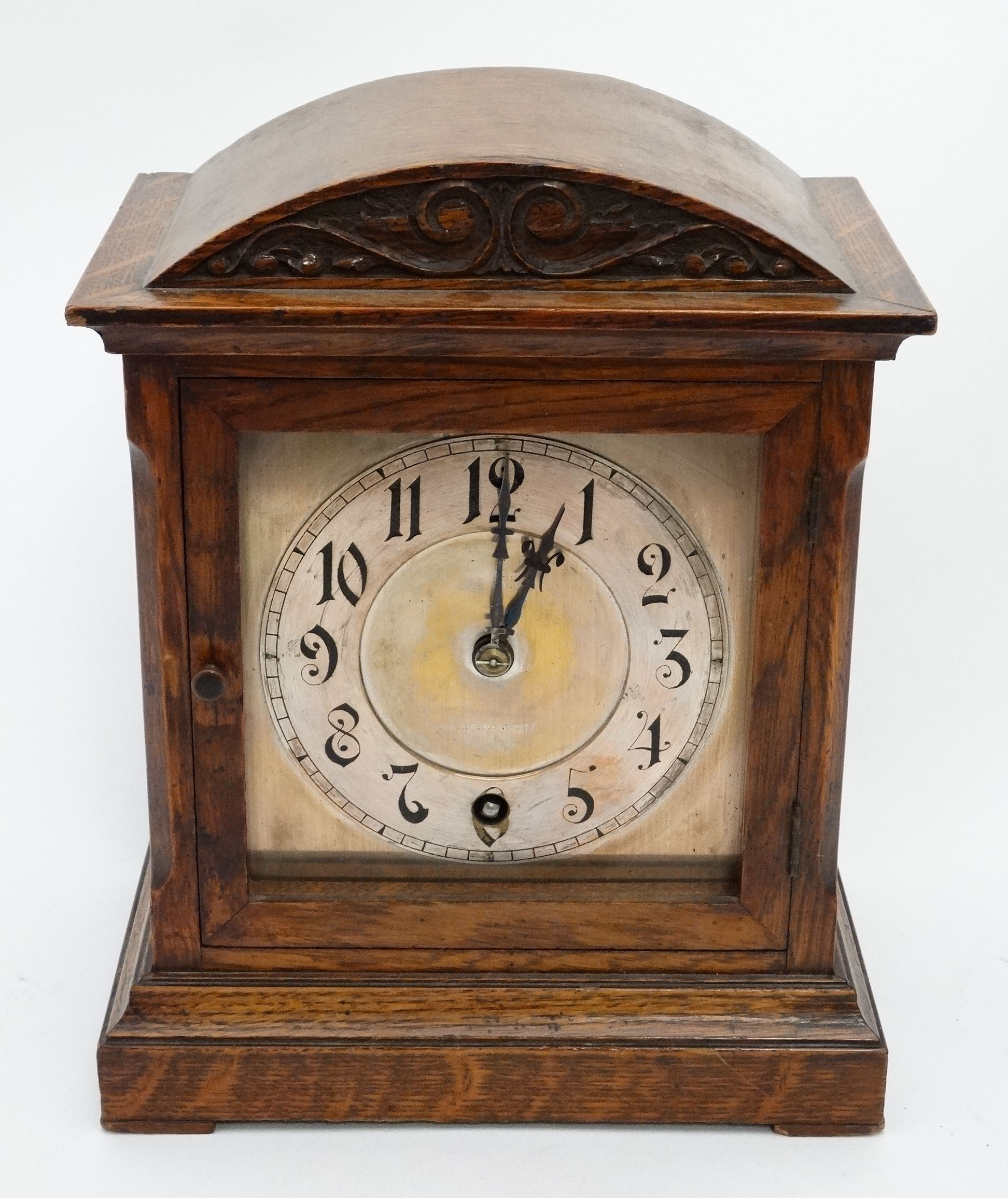 W & H Bracket Clock : a Winterhalder & Hofmeier oak cased Timepiece , - Image 5 of 8