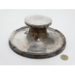 Military Interest : An exceptionally large WWI silver capstan formed inkwell engraved to top ' D