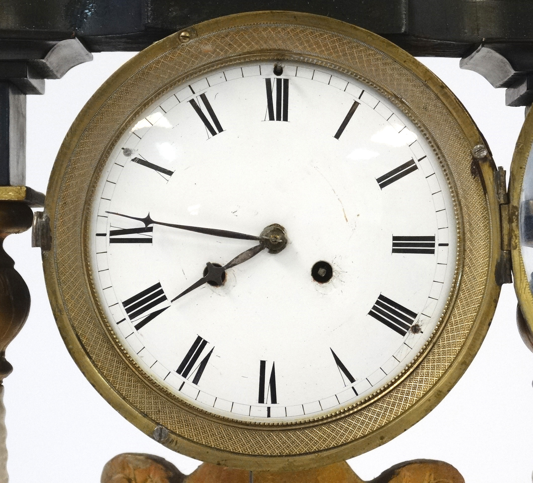 A Musical Movement Hungarian? Portico Clock : a clockwork key wind musical movement to base ( - Image 10 of 12
