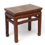 A Chinese hardwood low occasional table 21" long x 13 1/4" deep x 13 1/2" high