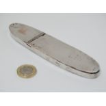 A 19thC Old Sheffield Plate spectacle case of oval form 6" long CONDITION: Please