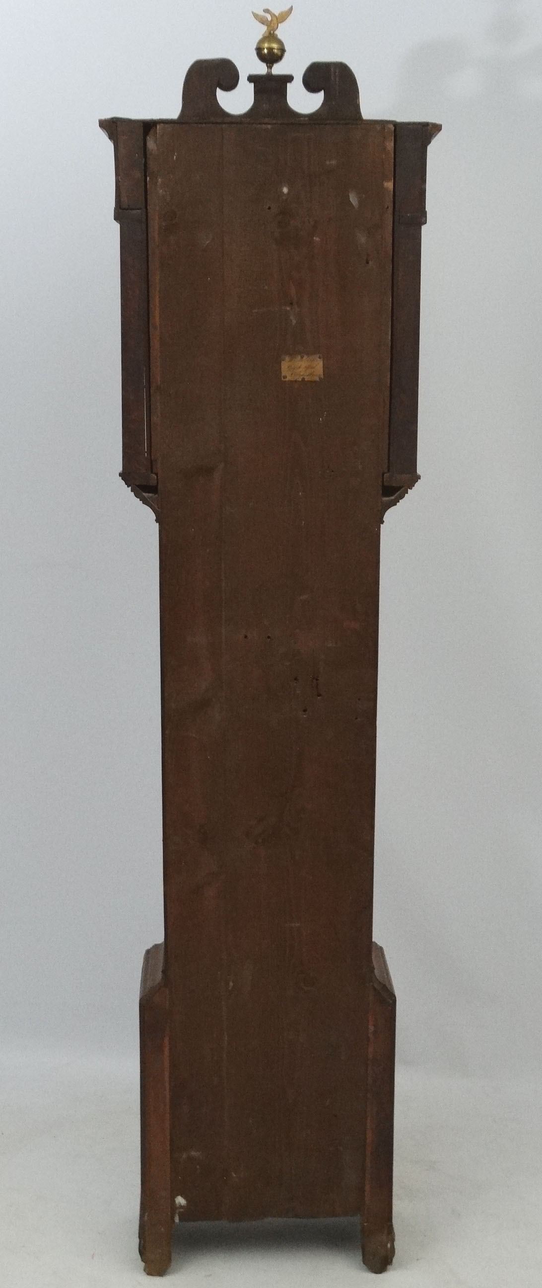 19thC longcase : a Grandfather Clock having a 13" break arch painted dial ( with figure shooting in - Image 9 of 11