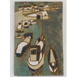 An Isabelle Ferlay (1917- ) , '' Les Argonautes '' Studio pottery glazed Stoneware plaque,