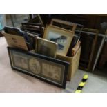 3 boxes of assorted picture frames and pictures CONDITION: Please Note - we do not