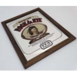 Rye Whiskey advertising mirror : 'Bowies ROCK & RYE '.....77.5 proof..... measuring 24" x 19 3/4".