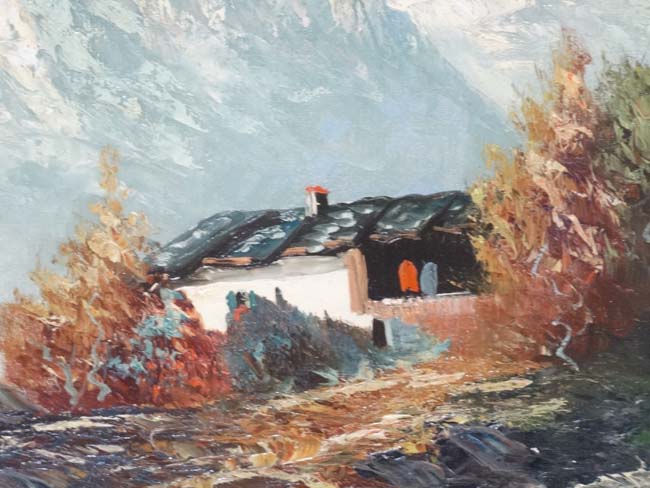 F Schmidt XX, Oil on canvas, Tyrolean scene, Signed lower left. - Image 3 of 5