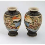 Pair of Satsuma vases CONDITION: Please Note - we do not make reference to the