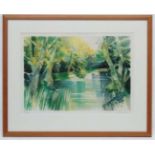 * After Camille Hilaire (1916-2004) French, Limited edition coloured print 111/125, Secluded pond,