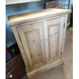 Stripped and waxed pine unit with hinge top CONDITION: Please Note - we do not