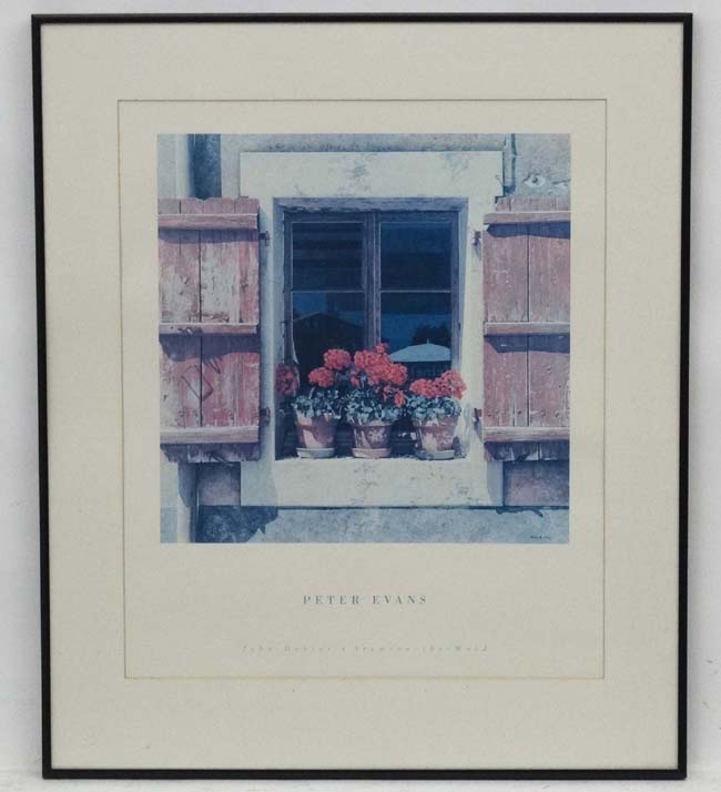 * After Peter Evans XX, Print for John Davies Gallery, ' Stow -on-the-Wold , flower pots '.