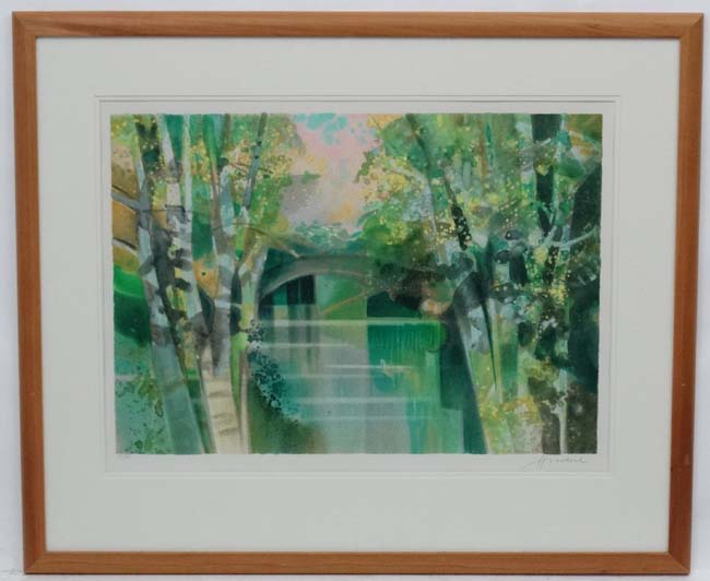 * After Camille Hilaire (1916-2004) French, Limited edition coloured print 52/125, Bridge,