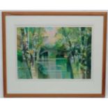 * After Camille Hilaire (1916-2004) French, Limited edition coloured print 52/125, Bridge,