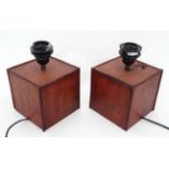 Pair of leather effect table lamps CONDITION: Please Note - we do not make