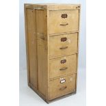 Vintage Industrial :a George VI ( 1943) wooden filing cabinet of four drawers,