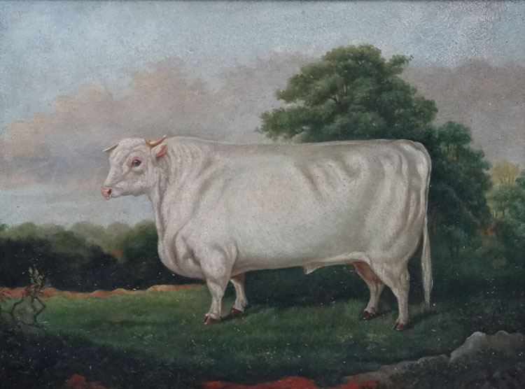 Follower of Richard Whitford , English Niave School, Oil on panel , Folk Art Pastoral scene, - Image 4 of 4