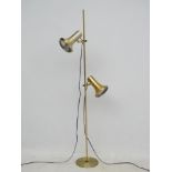 Vintage Retro : a Danish designed brushed bronze aluminium twin lamp multi directional spot lamp /