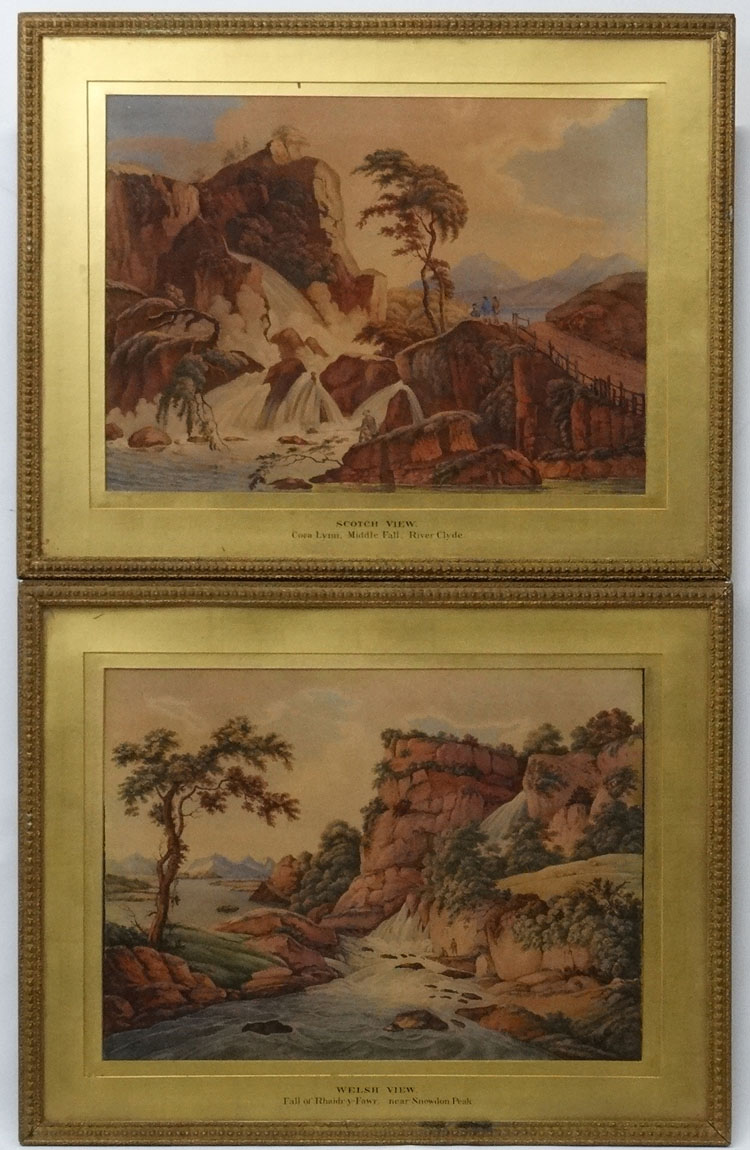 A. Santagnello XIX, Watercolour , a pair, 'Scottish View.