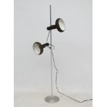 Vintage Retro : a Danish designed black painted twin lamp multi directional spot lamp / standard