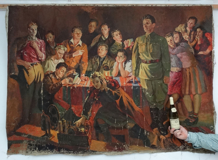 Soviet Union Propaganda, Oil on canvas, - Image 3 of 3