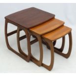 Vintage Retro : An English set of 3 graduated Teak Quadrille (nest of tables ) ,